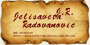 Jelisaveta Radovanović vizit kartica